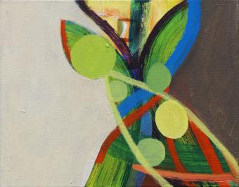 Seed Tree, 2015, acrylic on canvas, 8"x10"