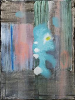 Painting by Orin Buck, Sea Creature, 2018, acrylic on canvas, 12"x9"