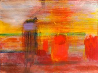Embers, 2016, acrylic on canvas, 9"x12"