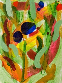 Garden, 2015, acrylic on canvas, 12"x9"