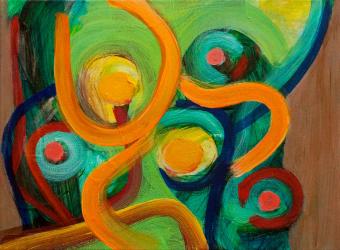 Jungle, 2016, acrylic on canvas, 9"x12"