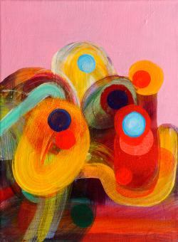 Colors Gawking, 2016, acrylic on canvas, 12"x9"
