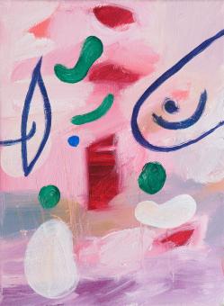 Painting by Orin Buck, Pinkeye, 2017, acrylic on canvas, 12"x9"