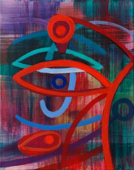Sea God, 2015, acrylic on canvas, 10"x8"