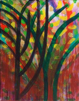 Upward, 2015, acrylic on canvas, 10"x8"