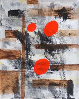 Painting by Orin Buck, Hot Grey, 2016, acrylic on canvas, 10"x8"