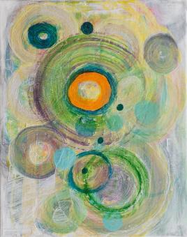 Painting by Orin Buck, Ripples, 2017, acrylic on canvas, 10"x8"