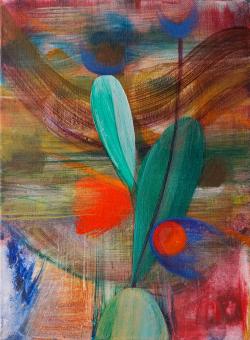 Fruiting, 2016, acrylic on canvas, 12"x9"