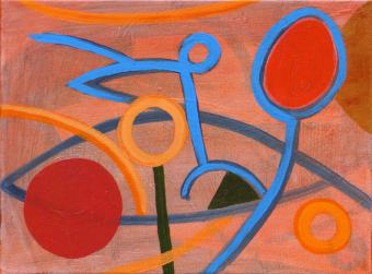 Hop Scene, 2015, acrylic on canvas, 9"x12"