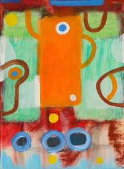 Plastic Robot, 2015, acrylic on canvas, 12"x9"