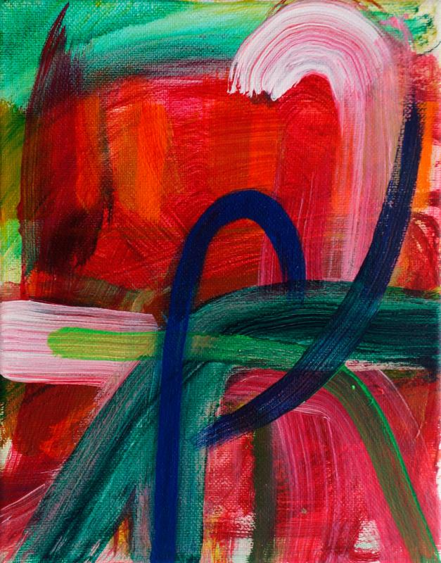 Strong Turn, 2015, acrylic on canvas, 10"x8"