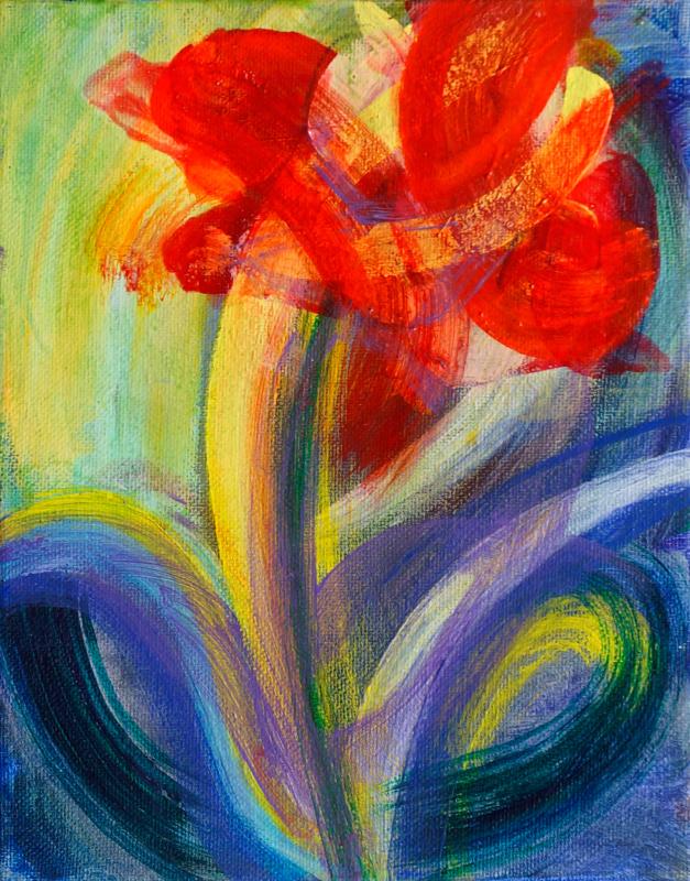 Flower, 2016, acrylic on canvas, 10"x8"
