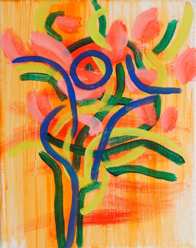 Flowering, 2015, acrylic on canvas, 10"x8"