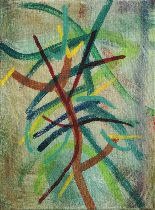 Branch, 2015, acrylic on canvas, 12"x9"