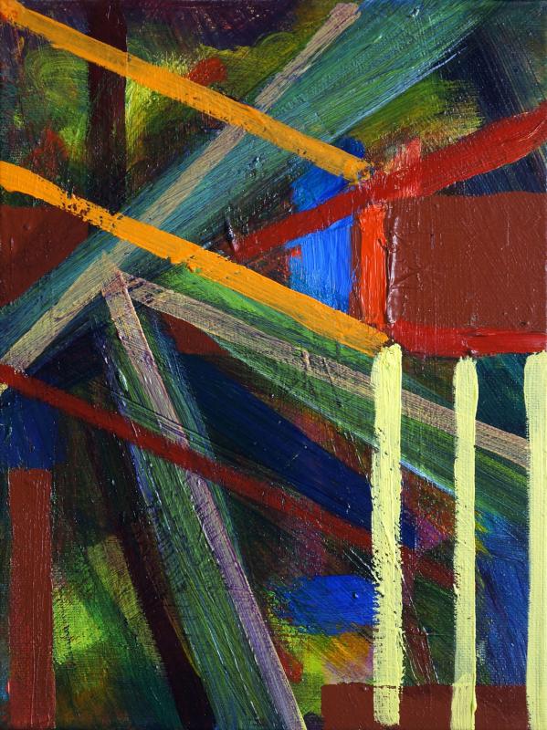 Strong Lines, 2015, acrylic on canvas, 12"x9"