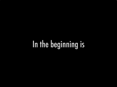 In The Beginning Is title screen