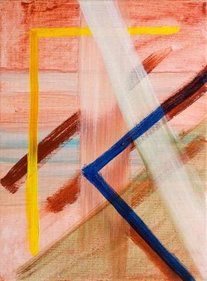 Angle Barred, 2015, acrylic on canvas, 12"x9"