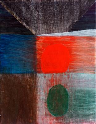 Visit, 2016, acrylic on canvas, 10"x8"