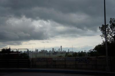 Manhattan Skyline from Metropolitan Ave, 2014, digital photograph by Orin Buck.